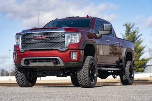 GMC Sierra 2500 HD Tow Hook Brackets - Front - Rough Country - Tow Hook to Shackle Conversion Kit - Black - '20-'25